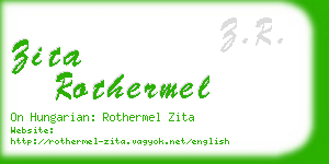 zita rothermel business card